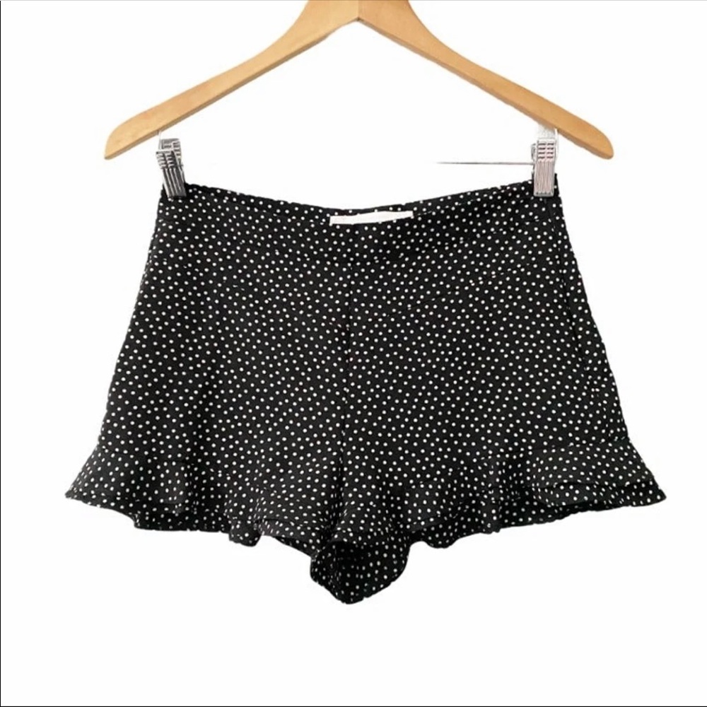 Zara polkadot ruffled hem shorts
